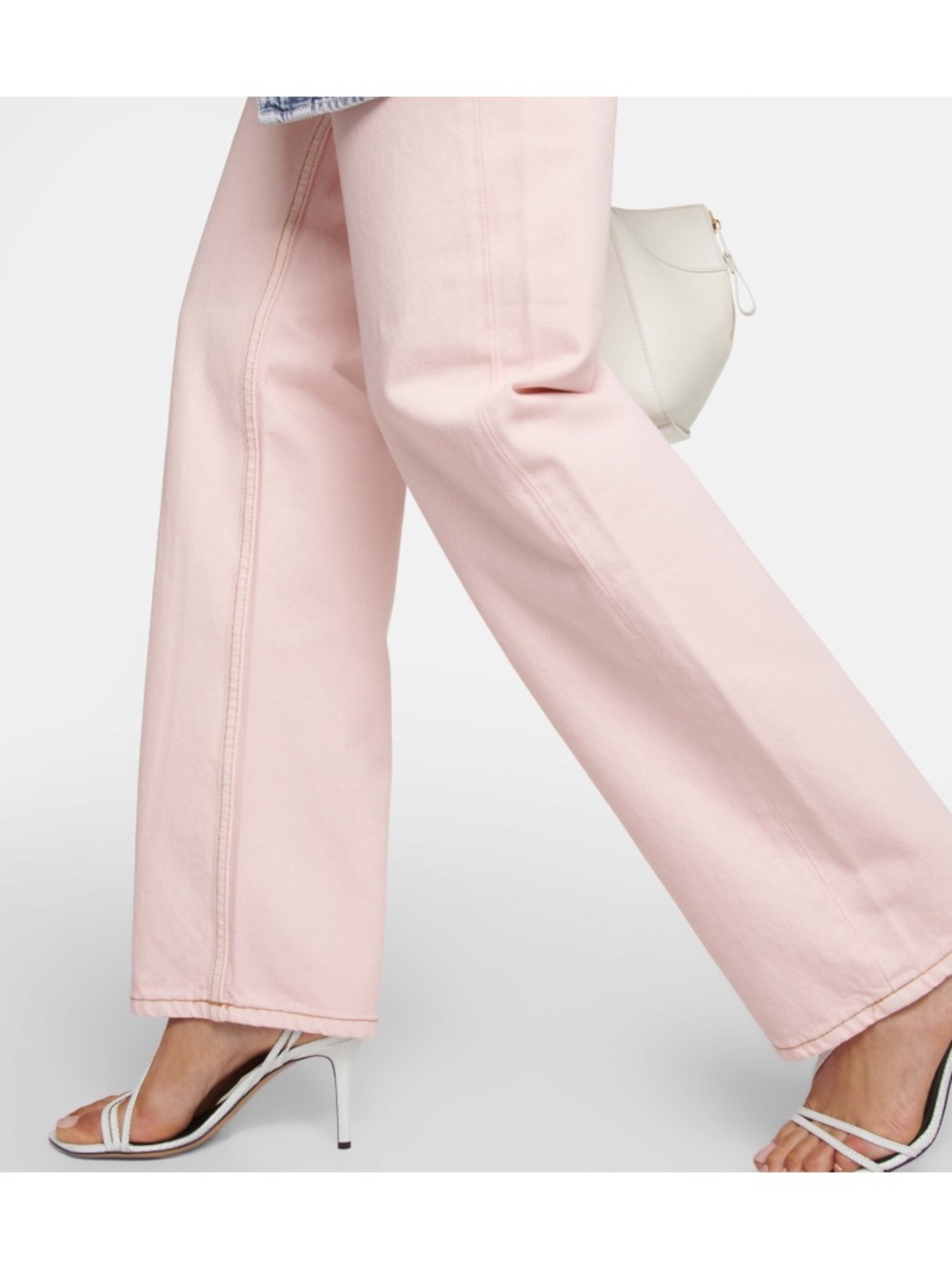 Sz 32 RE/DONE Vtg Inspired Loose Long Wide Leg Denim Jeans In Washed Pink NWT - Picture 9 of 10